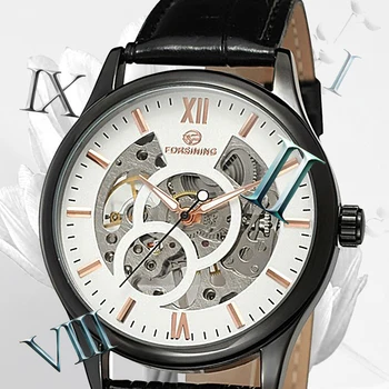 

Fashion Leather Strap Men's Mechanical Watch Retro Casual Hollow Automatic Mechanical Watch Hollow Dial Luxury Design Business