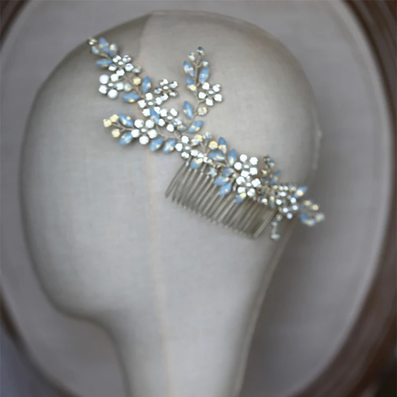 GibsonBridal, золотые, серебряные заколки для волос, свадебные аксессуары для волос, ювелирные изделия ручной работы, свадебный головной убор - Окраска металла: AGS28 Silver Comb