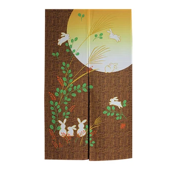 

Kitchen Room Dividing Drape Tapestry Door Curtain Hanging Privacy Protective Sun Proof Bathroom Rabbit Printing Home Decor