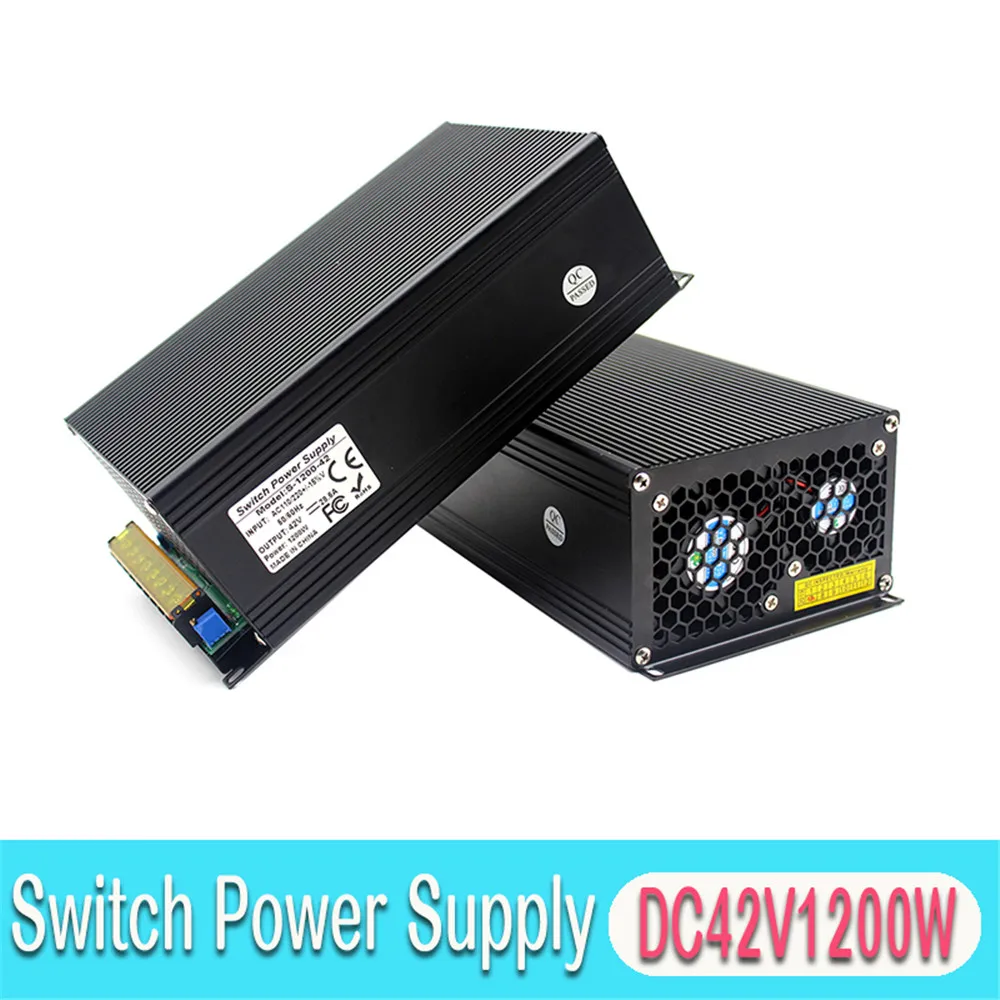 Универсальный импульсный источник питания DC42V 1200W трансформаторы 110V 220V AC DC 42V SMPS для сот, радио освещение CNC маршрутизатор