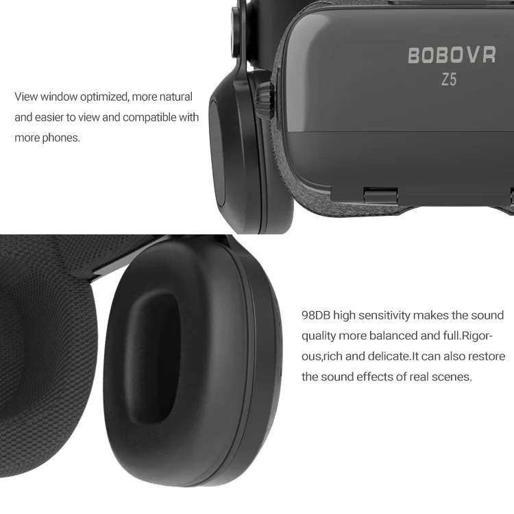 Bobovr Z5 3D VR Virtual Reality Glasses Headset Helmet Goggles Casque Stereo Headset Box Glasses For Smartphone With Packaging
