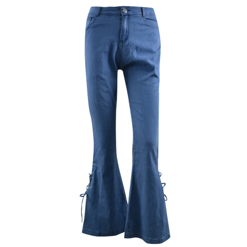 Wanita Celana Jeans Plus Size Flare 