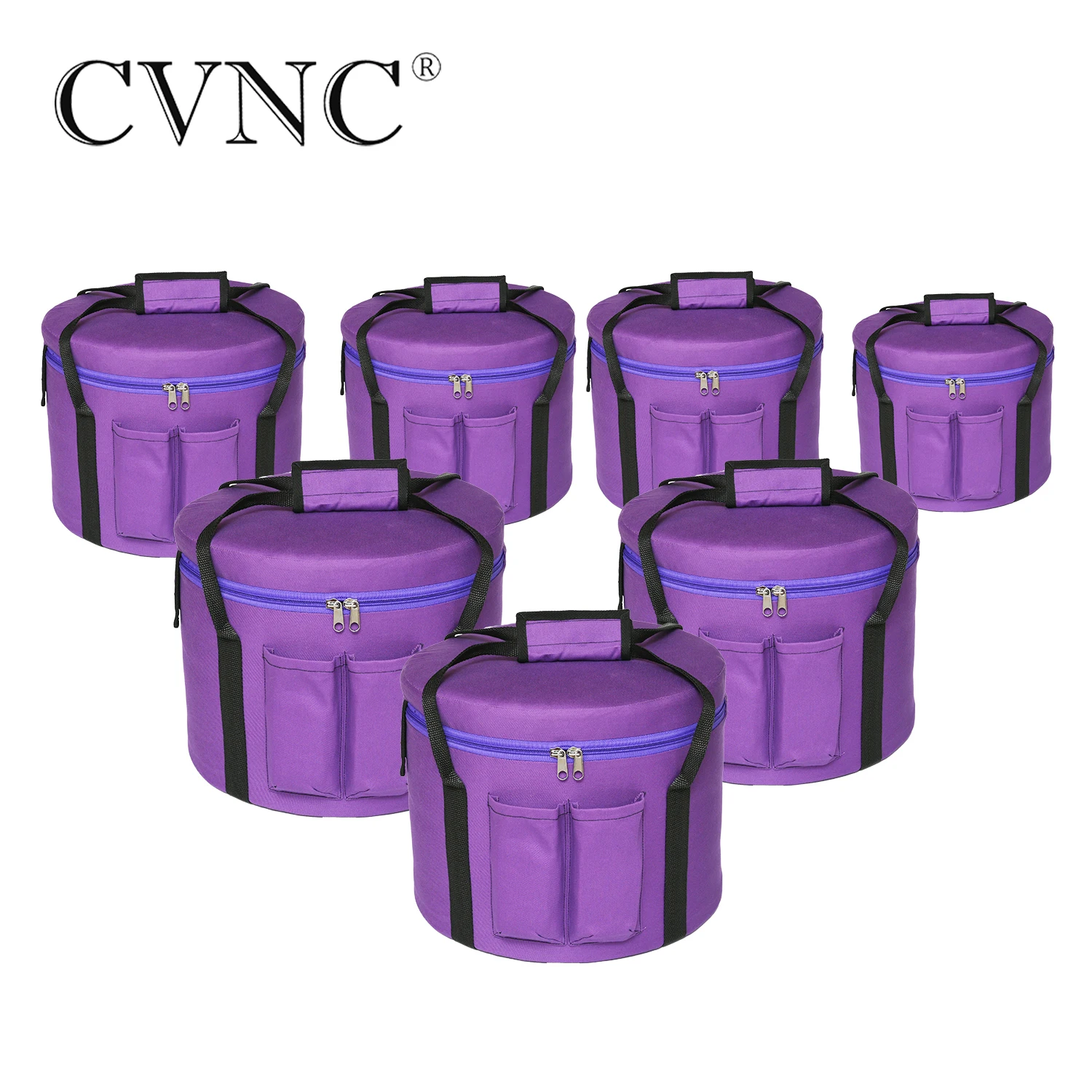 CVNC Набор из 7 шт. 6-1" фиолетовый чехол для переноски хрустальных поющих Мисок