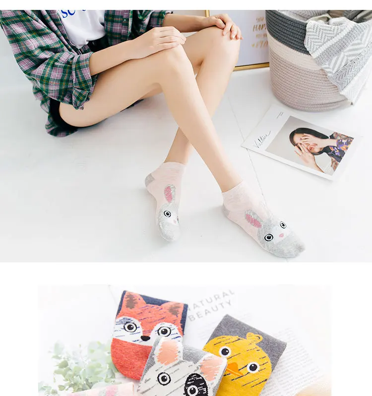 5 пара/лот, милые хлопковые носки с изображением собак, кошек для женщин и девочек, носок Тоторо, модные тапочки, женские серые носки до лодыжки, Meias