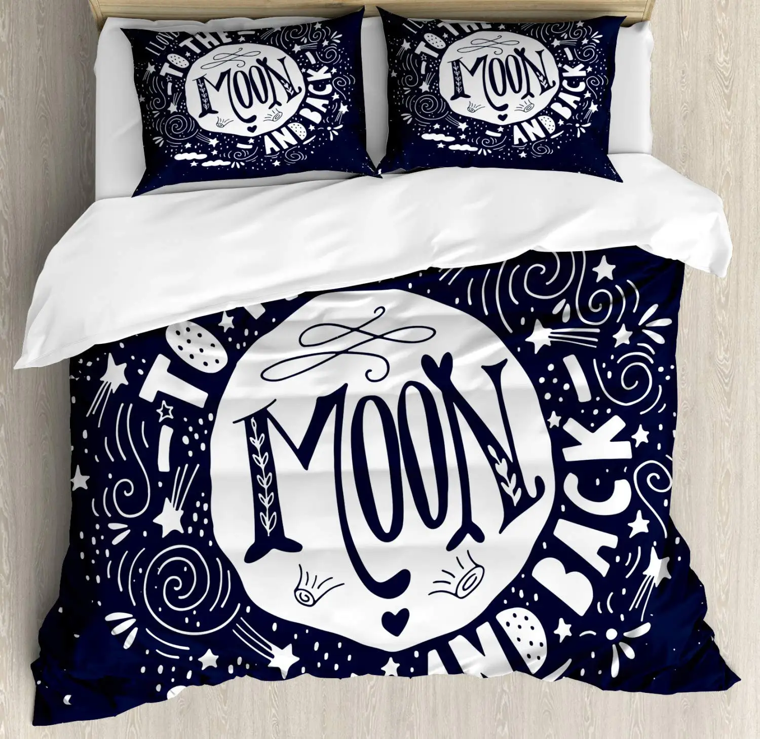 I Love You to The Moon and Back набор пододеяльников для пуховых одеял небесные тела облака
