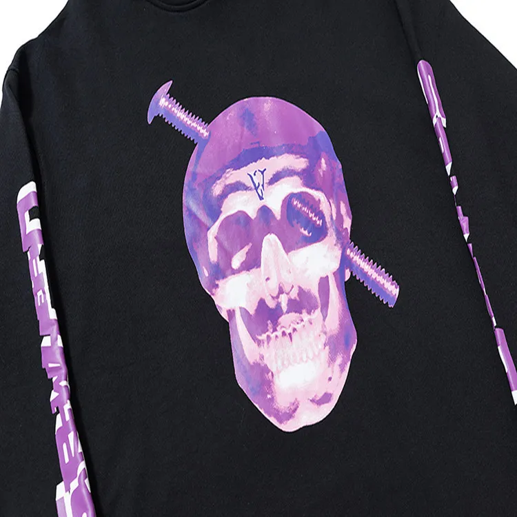 Goede Europa En Amerika Herfst En Winter Nieuwe Producten Vlone Skelet Schroef Gedrukt Loose Fit Hooded Trui Hoody Jas