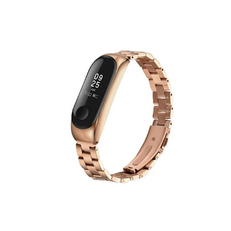 rose gold Браслет mi band 4 NFC металлический сменный ремешок для Xiaomi mi Band 3 4 Безвинтовой браслет из нержавеющей стали mi Band 3 умные часы - Цвет ремешка: rose gold