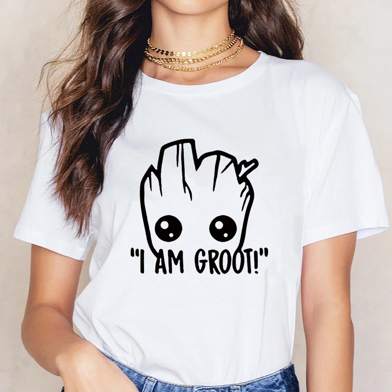 2019 футболка для женщин я футболки с надписью &quotgroot" девочек принтом Звездные