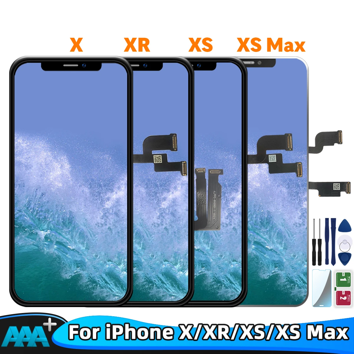 100% Tested LCD For iPhone X XR XS Max Display Touch Screen Digitizer Assembly No Dead Pixel+Tempered Glass | Мобильные телефоны и