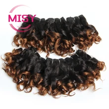 Brazilian Natural Hair Curly Human Hair Bundles 200g/lot Hair Extensions Ombre Color Short Hair Weaves For Black Women