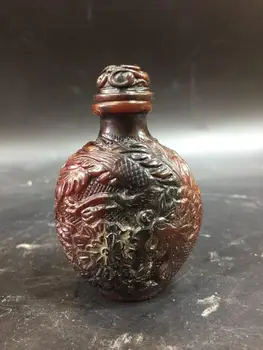 

China Old Beijing used old snuff bottle ox horn snuff bottle