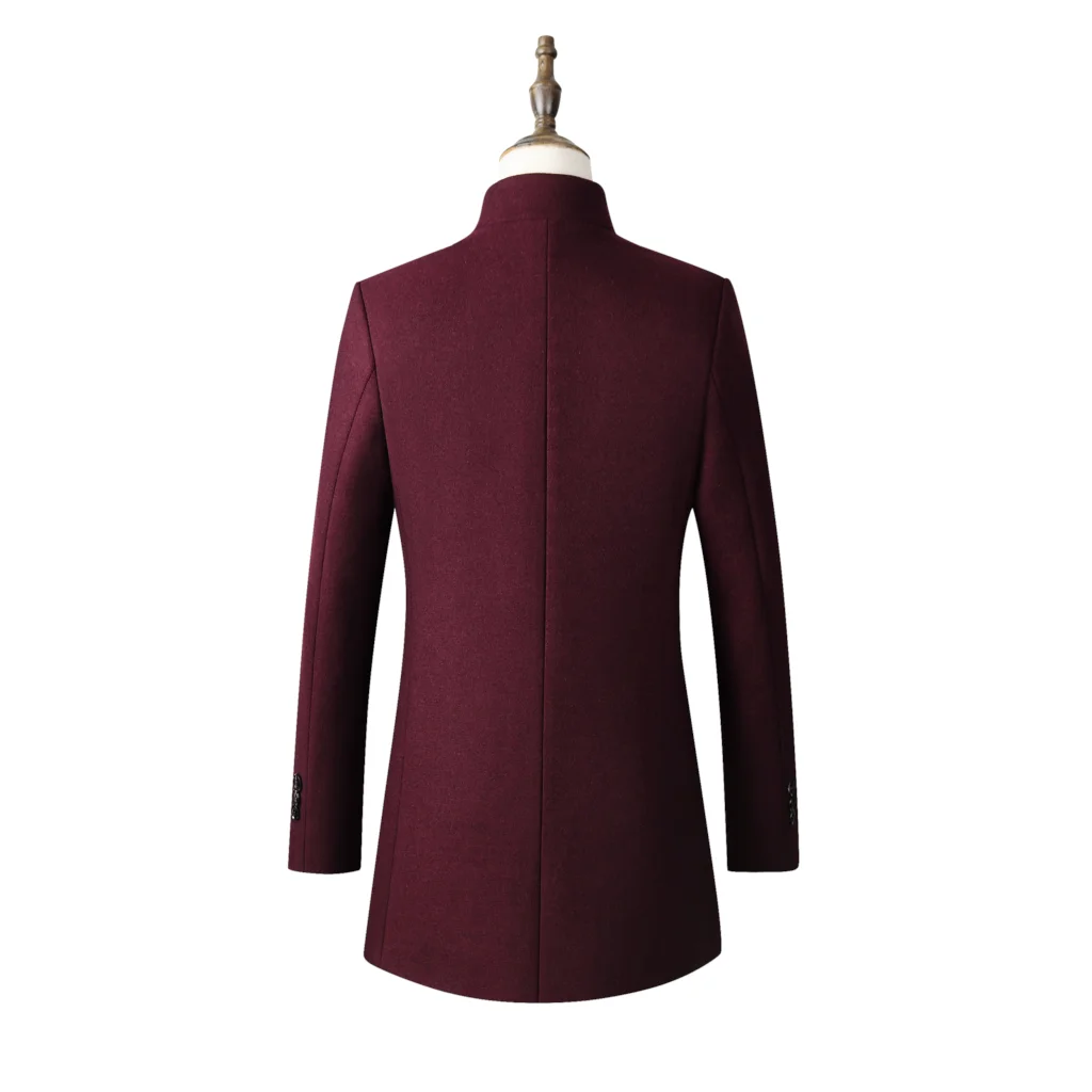 MJARTORIA, Зимняя шерстяная куртка, мужское высококачественное шерстяное пальто, повседневное тонкое шерстяное пальто с воротником, мужское длинное хлопковое пальто с воротником