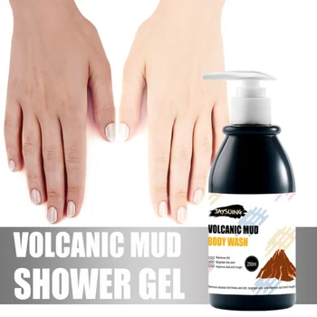 

New 250ML Volcanic Mud Shower Gel Body Wash Fast Whitening Deep Clean Skin Moisturizing Exfoliating Body Care