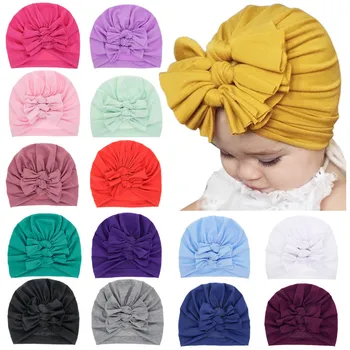 

Baby Girls Hat Cotton Bow Baby Boy Beanie Cap Spring Autumn Infant Toddler Caps Newborn Photography Props