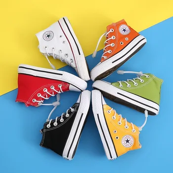 

Children's Casual Shoes White Children's Canvas Shoes Spring and Autumn Boys and Girls High-top White Shoes Student Cloth Shoes