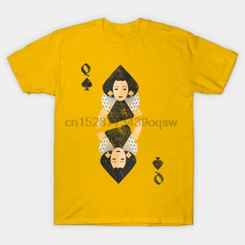 

Men tshirt Short sleeve Retro Queen of Spades Playing Card Retro Queen Of Spades T Shirt tee tops Women t-shirt