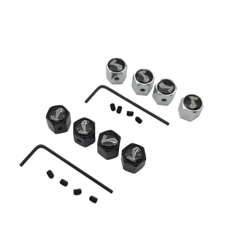 

4Pcs Anti theft Dust Wheel Tire Valve Air Cap Snake cobra Badge Covers For Car Leakproof