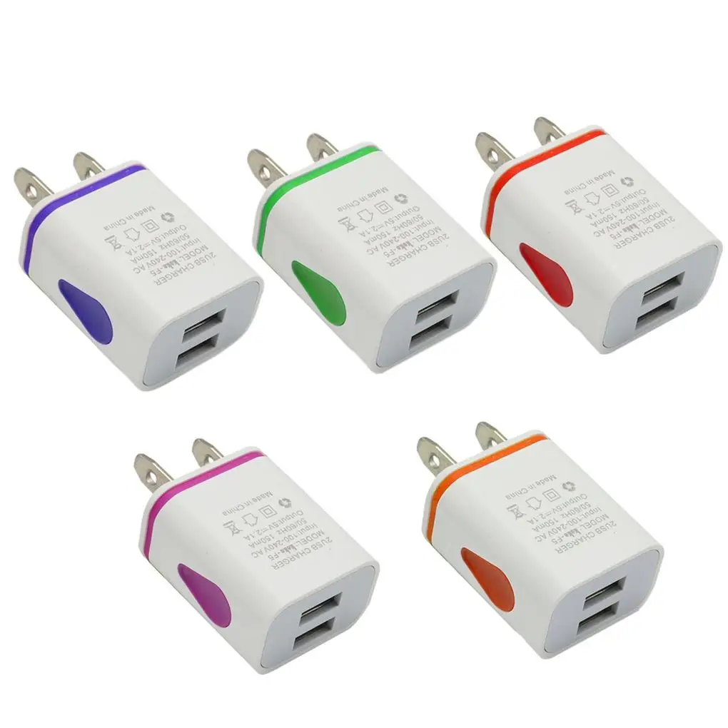 Быстрая зарядка светодиодный USB 2 порта настенный домашний дорожный адаптер