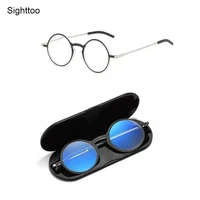 Sighttoo Ultra-Thin Portable TR90 Presbyopic Eyeglass With Magnetic Case Men Women Space Aluminum Anti Blue-Ray Reading Glasses