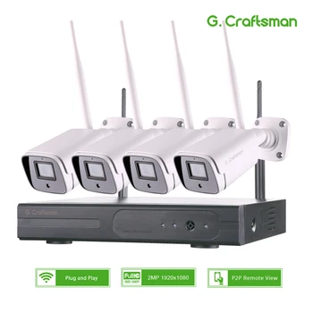 

Wireless System KIT Wifi IP Camera 1080P 2TB 4pcs 2MP NVR IR-CUT Outdoor CCTV Camera IP Security System Video Surveillance Kit