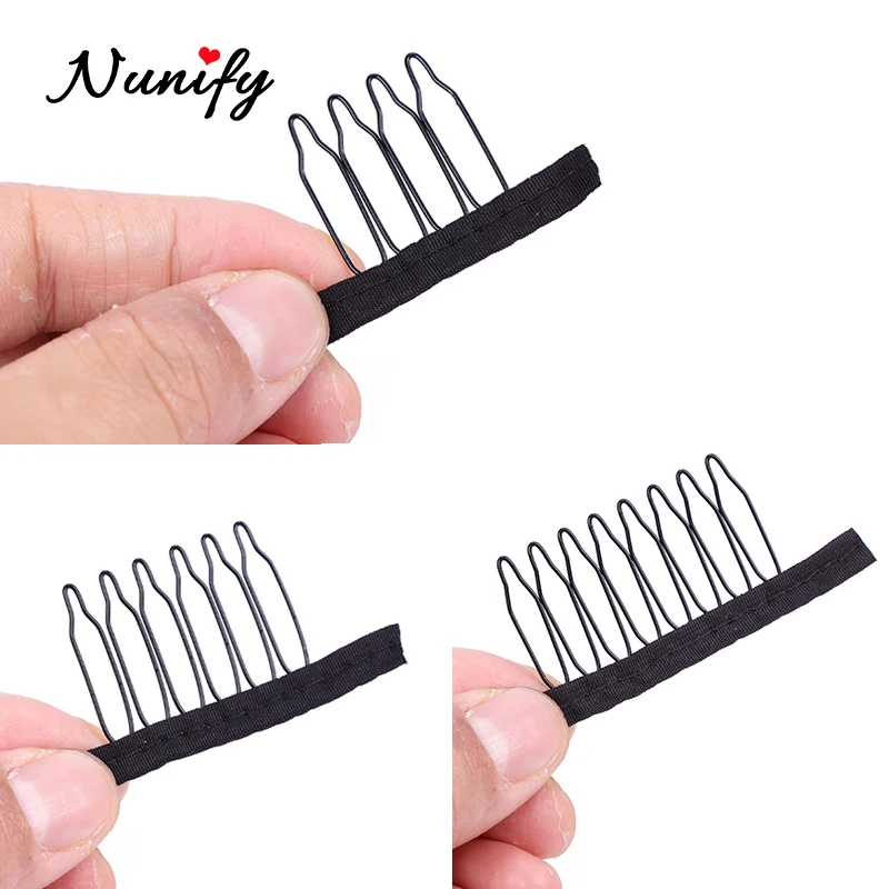 Wig Comb Clips Stainless Steel 7‑Teeth Wig Clips For Hairpiece Cap