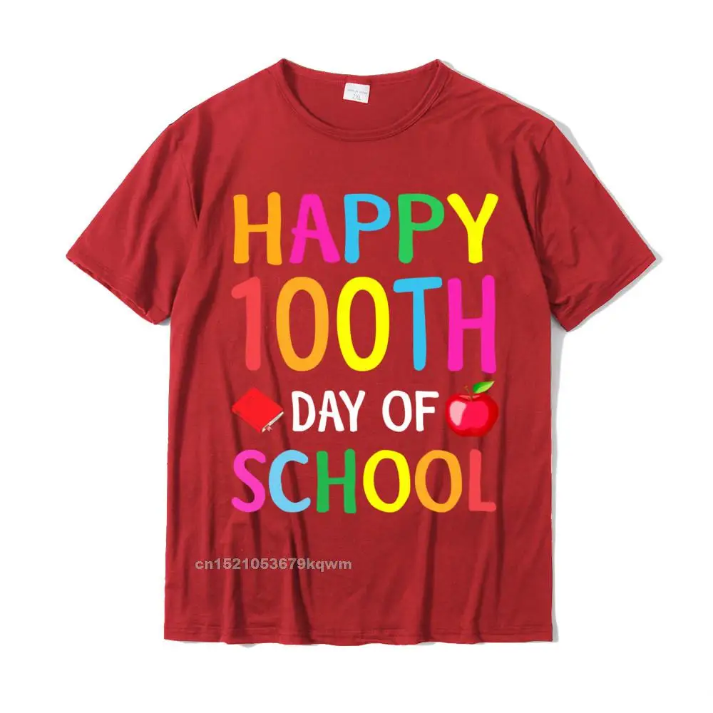 Group Round Neck Tshirts Fall Tops T Shirt Short Sleeve 2021 Newest 100% Cotton Design T-Shirt Slim Fit Mens Top Quality Happy 100th Day of School Teacher Student Long Sleeve T-Shirt__4646 red
