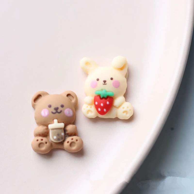 10-30Pcs Animal Flowers Bowknot Resin Hairpin Earrings Jewelry Making Supplies