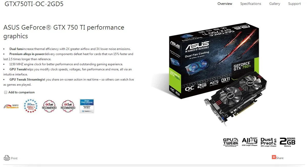 ASUS, оригинальная Видеокарта GTX 750 Ti, 2 Гб, 128 бит, GDDR5, видеокарты для nVIDIA Geforce GTX 750Ti, используемые карты VGA 1050, GTX750 TI