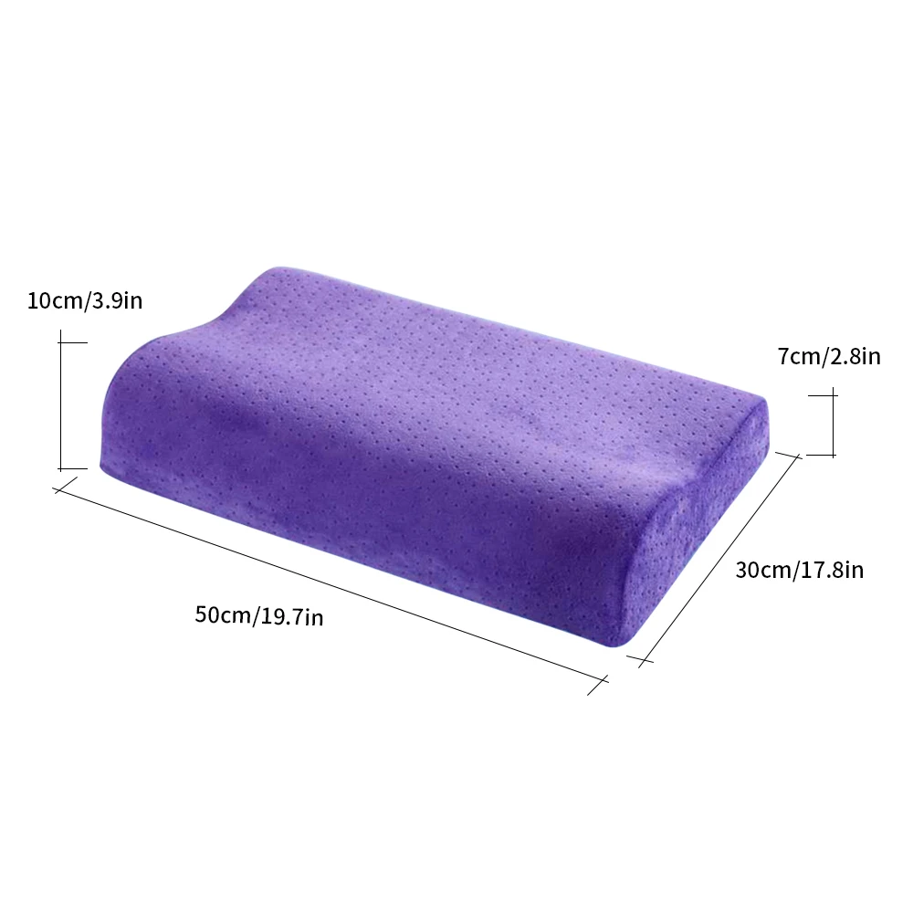 Подушка из пены с эффектом памяти, 3 цвета, Ортопедическая подушка, латексная подушка для шеи, волокно, медленный отскок, мягкая подушка, массажер для шейного отдела, забота о здоровье - Цвет: purple