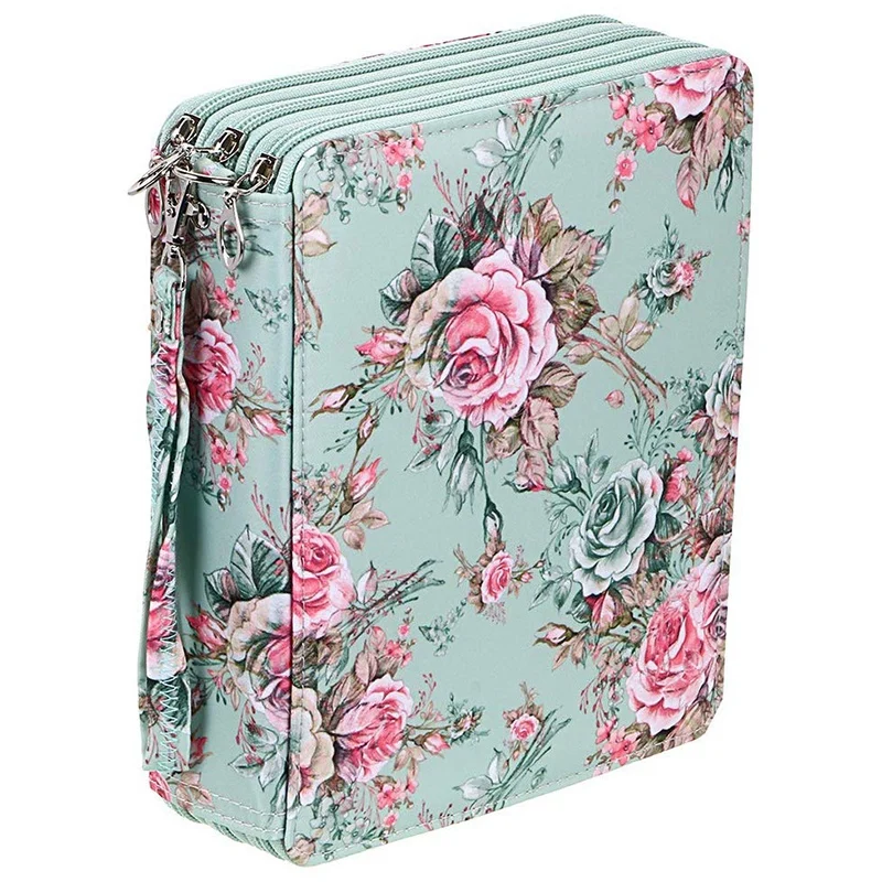 

120 Slots Colored Pencil Case with Compartments Pencil Holder for Watercolor Pencils(Rose)