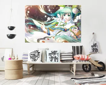 

[Self-Adhesive] 3D Hatsune Miku 896 Japan Anime Wall Stickers Mural Decal Wall Murals AJ WALLPAPER Belly
