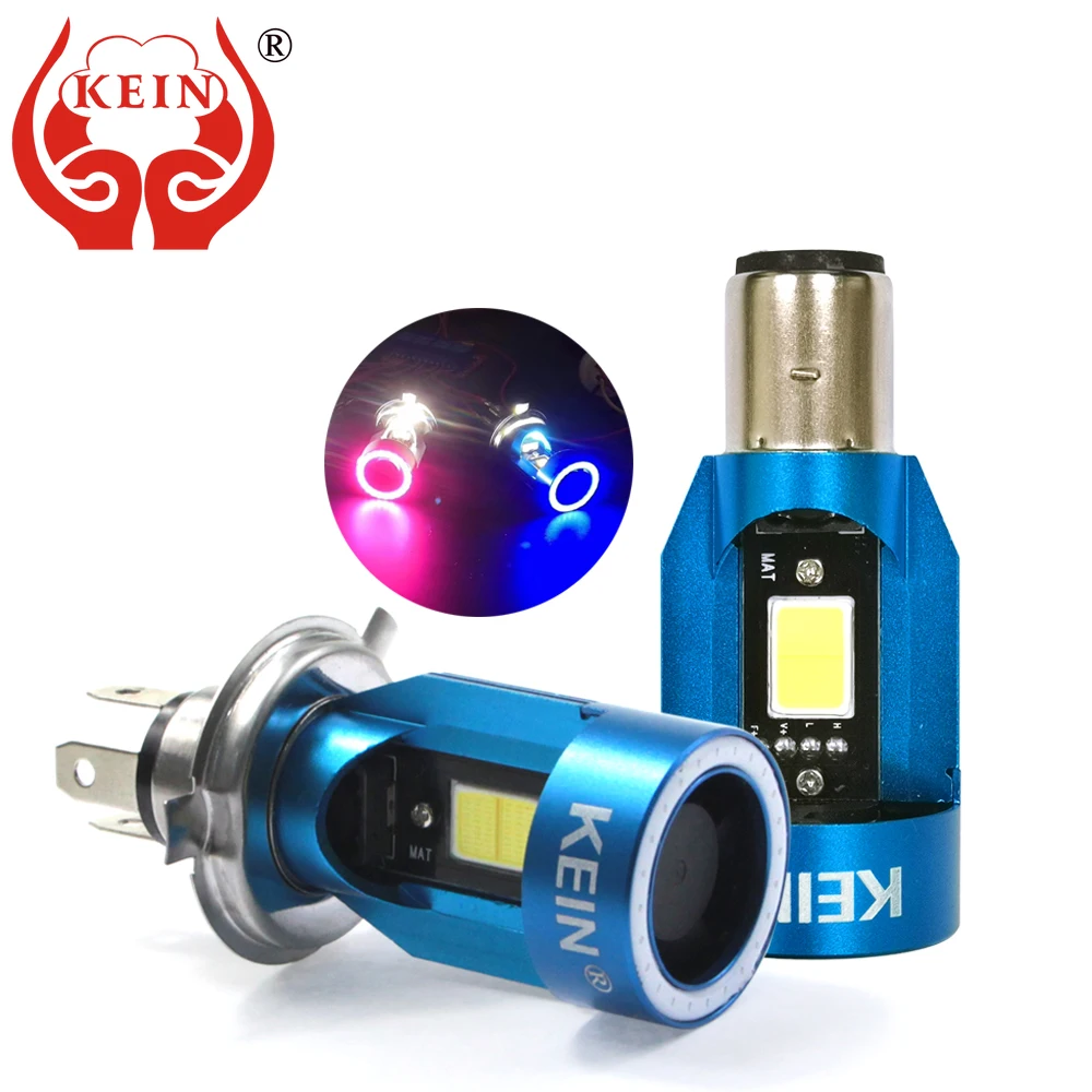 KEIN Angel eyes COB Motorcycle Headlight Bulbs H4 Led H6 ba20d HS1 LED Motorbike Head Lamp Scooter Accessories Fog Light 25W motorcycle headlight motorcycle led lights led motorcycle lights led lights bike light