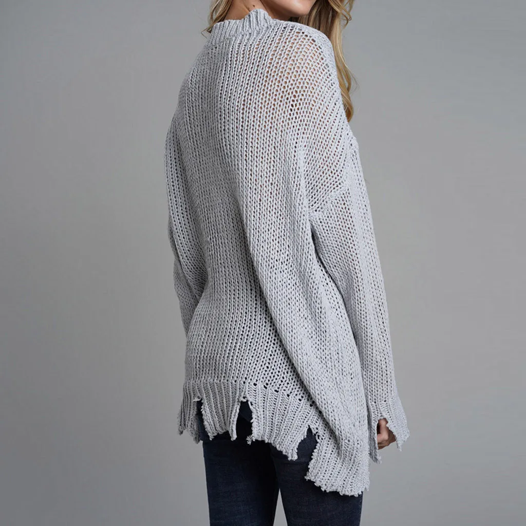 Womail sweater winter tops for women Floral Print Long Sleeve O-Neck Embroidered  sweater women women winter tops 816#2