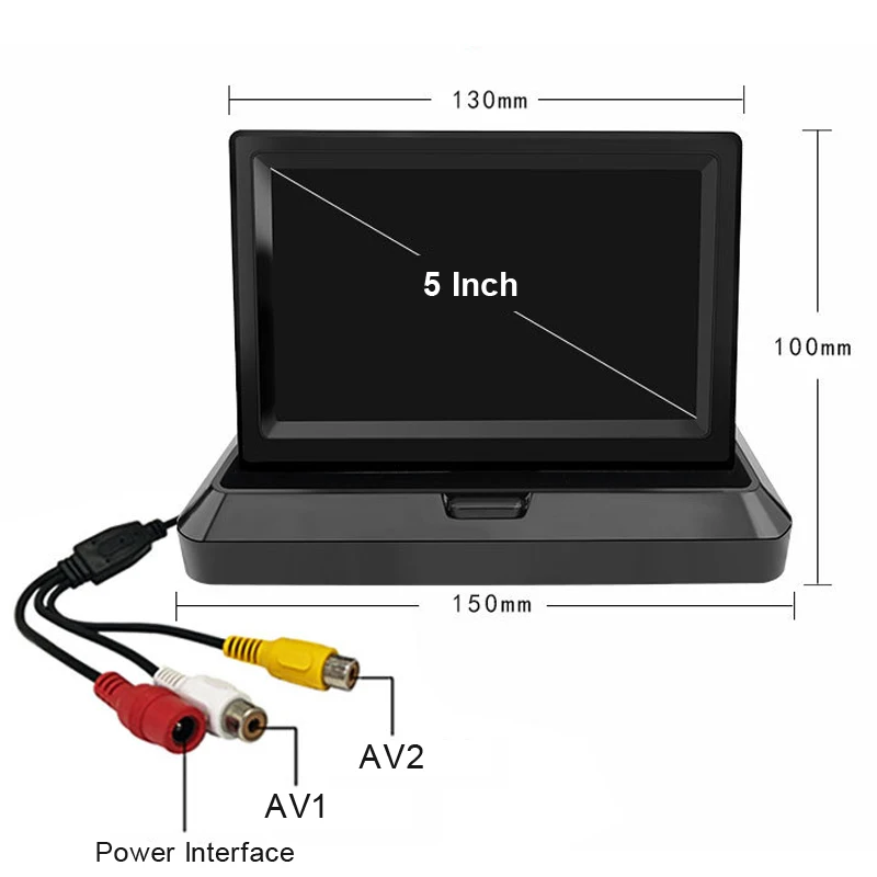 5 дюймов 800*480 TFT lcd складываемый автомобильный монитор обратная парковка и 12 Светодиодный камера заднего вида ночного видения