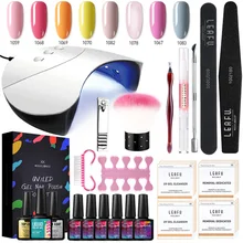 Modelones, 23 шт./лот, маникюрный салонный светодиодный Гель-лак, светодиодная лампа, маникюрные инструменты для ногтей, наборы, не впитывается, Базовое покрытие, Гель-лак, наборы для ногтей