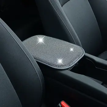 

Replaces Center Console Pad Black Car Cover PU leather Diamond Flannelette