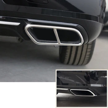 

2pcs exhaust pipe tail throat four-out decorative patch for Volvo XC60 XC90 S90 modified chrome stainless steel bright strip