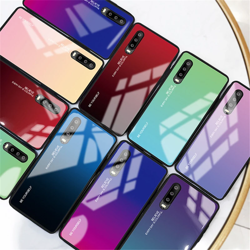 Чехол для Huawei P30 P20 Lite Pro градиентный чехол из закаленного стекла Honor 10 lite honor 8X 9 20 |