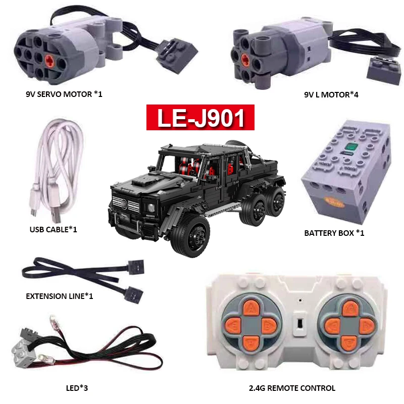 LE-J901 6x6 LAND CRUISER the motor Technic RC гоночный автомобиль батарейный блок переключатель со
