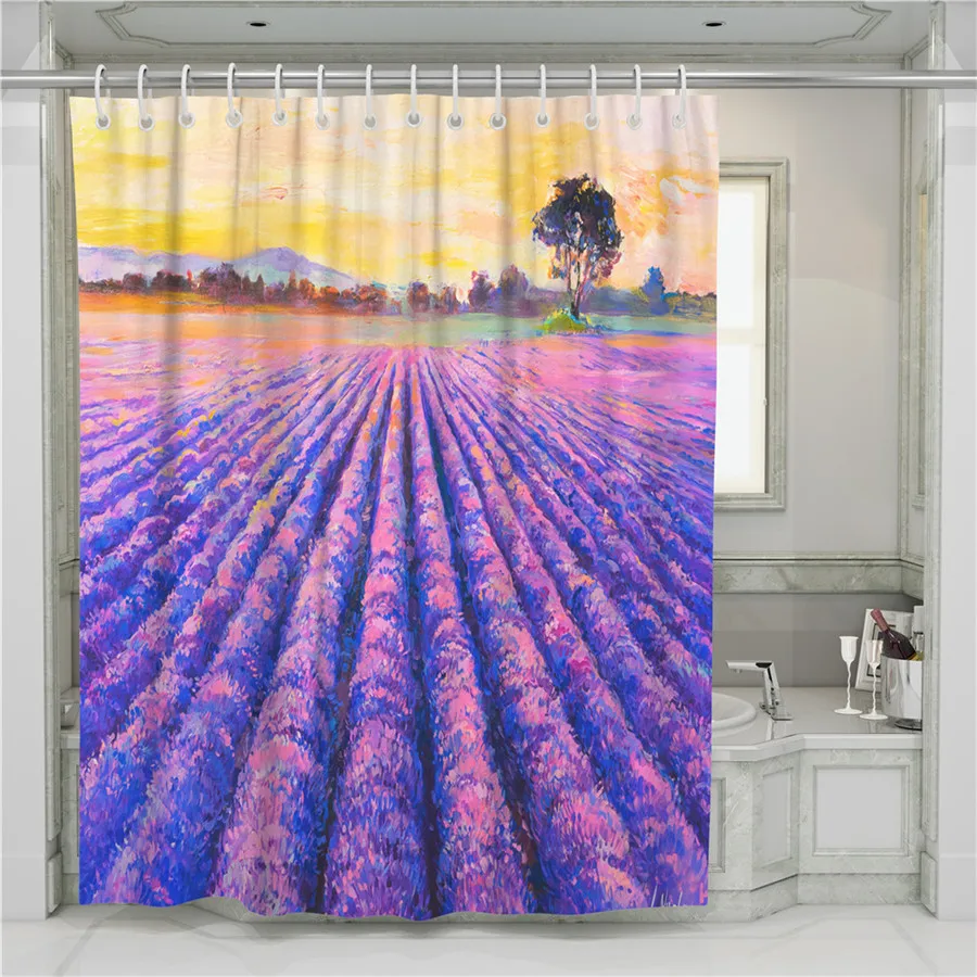 

A Ink Painting 3D Shower Curtain Bathroom Waterproof Polyester Printing Curtains for Bathroom Shower Hooks