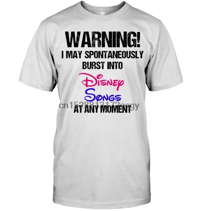 

Brand Warning I May Spontaneously Burst Into Songs At Any Moment 2020 Summer Men Short Sleeve T-Shirt