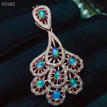 

Fashion Classic 100% Natural Pink Opal pendants 925 sterling silver jewellery Luxury Opal necklace pendan