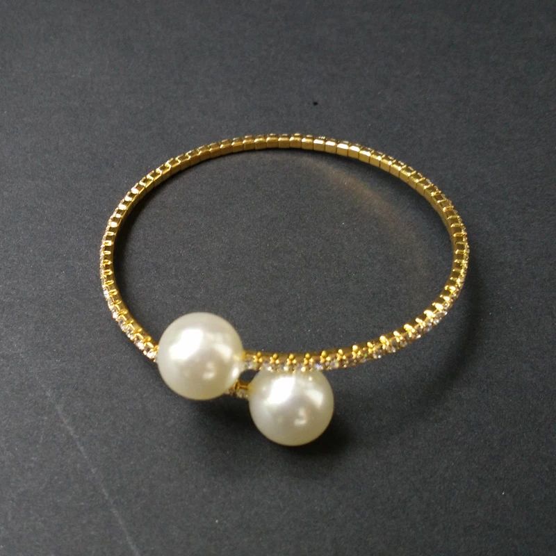 Женский браслет с искусственным жемчугом и стразами 1 ряд|brazaletes pulseras|brazaletes pulseras