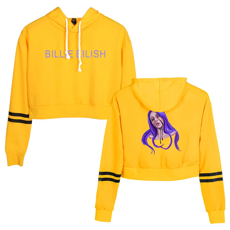 Billie Eilish толстовки женские кроп дизайн толстовки модная сексуальная спортивная одежда Billie Eilish принт Толстовка уличная мода Короткая Толстовка