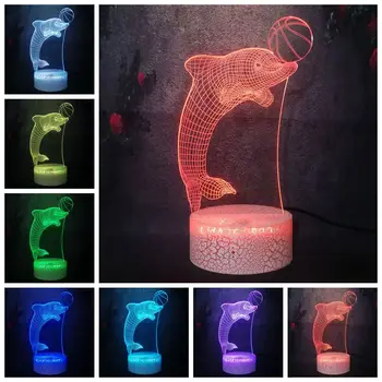 

Children's dolphin Show Lovely Creative Flash 3D LED Cartoon Old man Baby Sleep Warm Lighting Night Lamp Kid Holiday Festival
