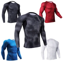 Облегающая рубашка для фитнеса, плотно облегающая спортивная мужская тренировочная одежда для бега, силовых тренировок, модная новинка