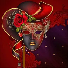 GATYZTORY 5D алмазная живопись полный квадрат DIY домашний декор мозаика Стразы Картина на холсте с логотипом на заказ Настенная картина Красная маска