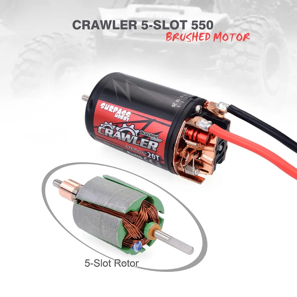 

Surpass Hobby 550 Brushed Motor 5-Slot 550 20T 16T 12T 10T for tamiya Kyosho TRAXXAS WLtoys 1/10 1/16 1/24 RC Car Monster Truck