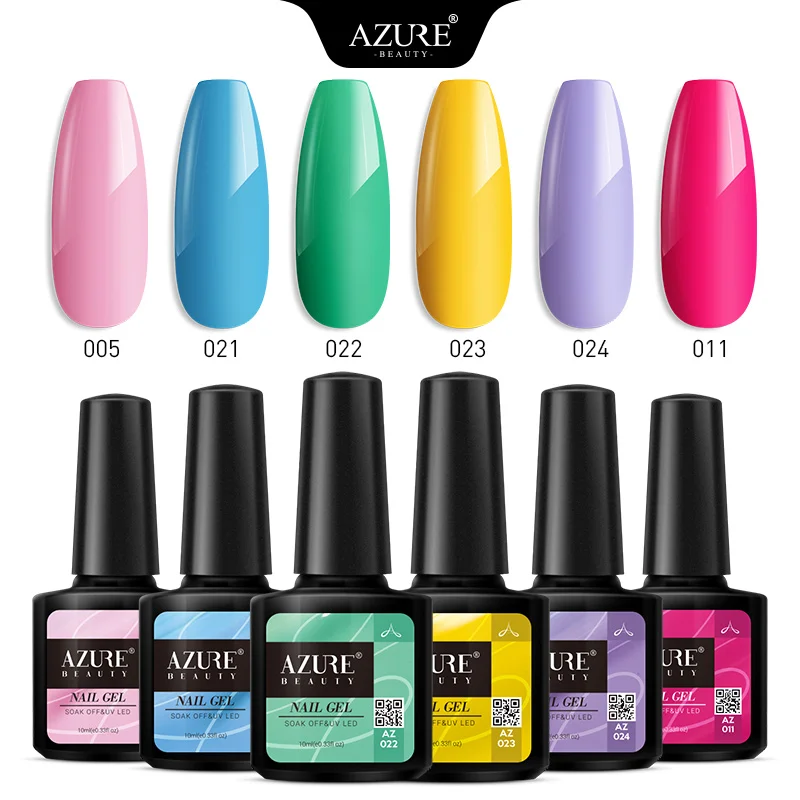 Azure beauty 6 шт./лот гель для ногтей с блестками наборы впитываемый Базовый Гель-лак