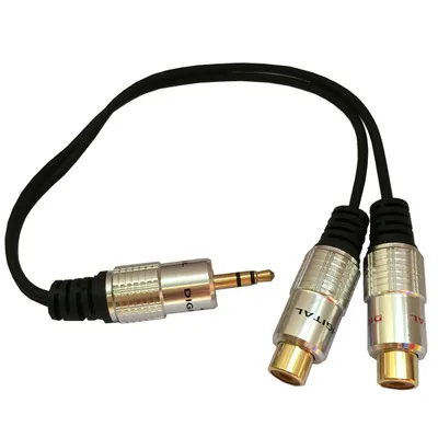 Разъем 3,5 мм(штекер) на два разъема RCA(женский) разъем 0,25 м